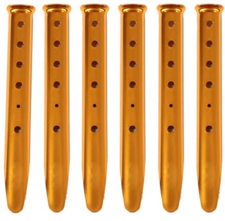 Azarxis Sandheringe, Zeltheringen aus Aluminium, U-Profil Heringe Erdnägel für Zelt, Camping, Wandern, Strand, 6 Stück (Orange)