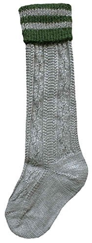 Lusana Trachtensocken Kinder L320R-0319 grau-grün - 35-37