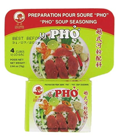 Assaisonnement pour soupe Pho / Épices en cubes - Lot de 10x75g - Cubes de bouillon, aide à la préparation du bouillon (Lot de 30 boites x 4 cubes)
