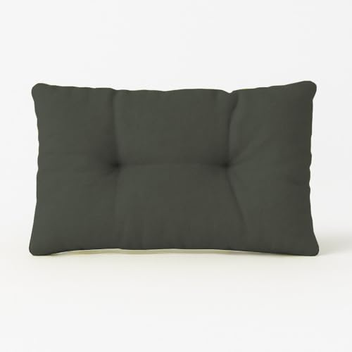 chilly pilley Loungekissen Rattansessel Auflagen Rattanpolster Rattan Lounge Set Gesteppt Sitzkissen Kissen Rückenlehne mit Keder Loungekissen (Rückenkissen 60x40, Grau)