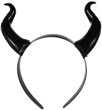 Lurrose Black Headband Horn Headband Halloween Band Animal Cosplay air Hoop Halloween Party Cosplay Photo Props Ram Horns