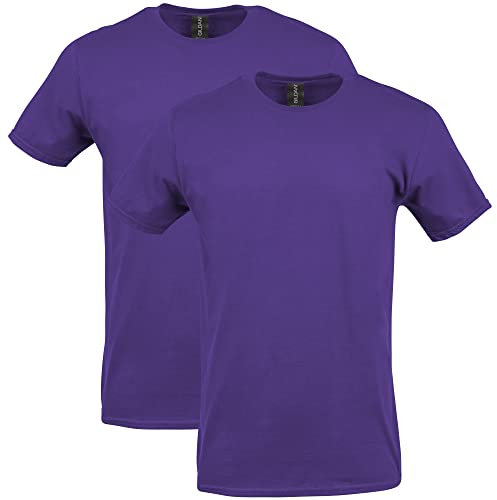 Gildan Softstyle Cotton T-Shirt, Style G64000, Multipack, Viola (Confezione da 2), M (Pacco da 2) Uomo