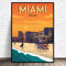 N/Ａ Poster Drucken Miami Beach Travel Art Leinwand Poster Druckt Home Wall Decor Gemälde Leinwand Ölgemälde Poster Modernes Wandbild Esszimmer Dekoration