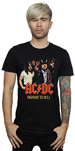 Absolute Cult ACDC Men's Highway to Hell Group T-Shirt