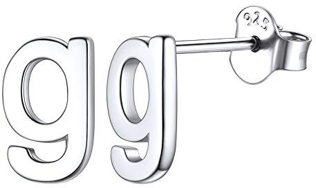 ChicSilver silver Ohrstecker Damen Mädchen Klein Buchstabe g Ohrstecker für Verlorbung Hochzeit Geburtstag