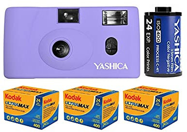 Yashica MF-1 Snapshot Art - Set di 35 mm, con pellicola ultra max 400 (pellicola rotolo da 35 mm) (confezione da 3 pezzi) (2 articoli)