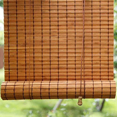 Bambusrollo Seitenzug Fenster Rollos,Sonnenschutz Bambus-Rollo,90% Lichtfilter Jalousie Rollläden,Blickdicht Bambusvorhang,Für Fenster,Pavillon,Balkon Privatsphäre Raffrollo (80x140cm/32x55in)