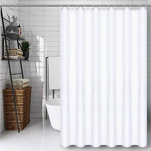CXTAI Rideau de Douche Anti Moisissure Lavable Tissu en Polyester Baignoire Shower Curtain 180 x 200 cm Blanc