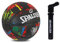 Spalding Marmor Offizieller Basketball Ball Größe 7 für Frauen NBA roter Ball mit Pumpe