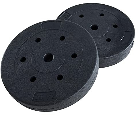 ESTEXO Hantelset Hantelstange Langhanteln Hanteln Set Langhantelstange Gewichte Hantelscheiben (2er Set Gewichte 10,0 kg)