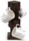 PUERSI Coffee Mug Holder for Counter, Rustic Solid Wood Mug Tree, Farmhouse Wooden Coffee Cup Rack, Distressed Mug Stand with 8 Hooks (Rustic Brown)