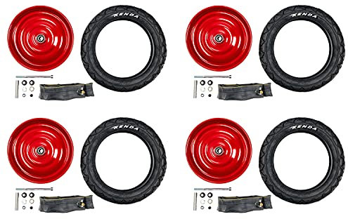 4 Stück 12 1/2 Zoll Scheibenrad Set Laufradsatz Kenda Reifen 47-203 AV Klaufix DDR Seifenkiste Bausatz