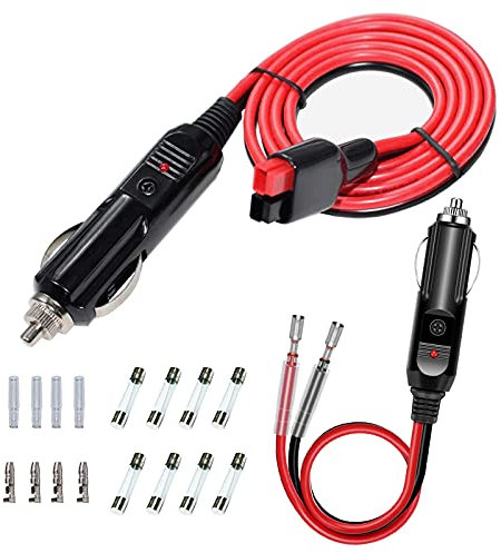 GTIWUNG Spina per Accendisigari per Auto e Anderson Connettore 1.2M 14AWG, + 12V Auto Accendisigari Cavo, Maschio Presa Accendisigari Adattatore per Auto, SUVs