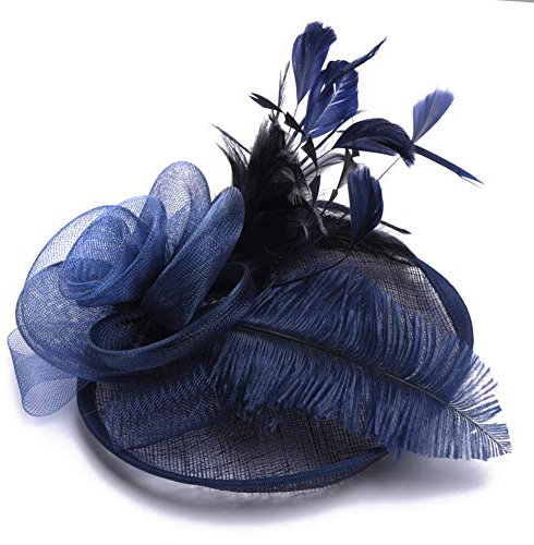 Kopfschmuck Damen Haarreif Vintage Fascinator Hut Feder Haarschmuck Blume Headwear Mesh Damenhut Fasching Bankett Hut Elegant Haar Clip Karneval Partyhut Cocktail Hochzeitszubehör Hochzeit Party