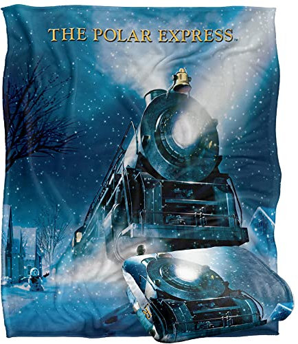 Polar Express, Decke, Motiv: offizielles Lizenzprodukt, seidig, superweiche Tagesdecke, 152 x 127 cm