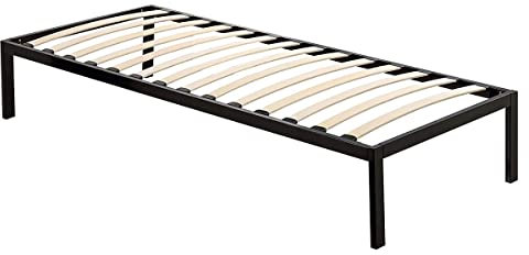 Mon Mobilier Design BASI Sommier à Lattes avec Pieds en Acier Robuste 90X200 cm