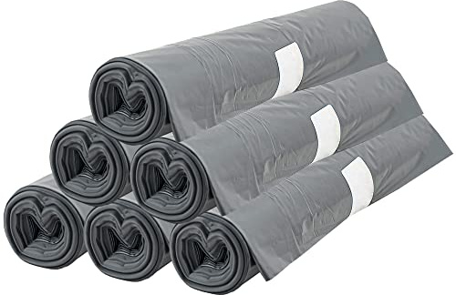 siwitec Müllsack 120 l in Grau, 5 Rollen à 10 Müllsäcke, extra stark, reißfeste Müllbeutel