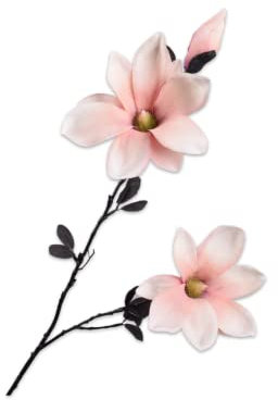 Silk-ka Kunstblume-Seide Magnolienzweig Rosa-Weiß 86 cm