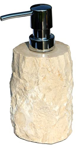 Wogeka - Seifenspender - im modernen Style aus Marmor Stein Holz als Geschenk-Idee zu Weihnachten Geburtstag Dekoration Badezimmer (16 Marmor grob (Höhe 18cm))