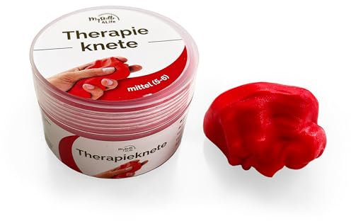Premium Therapieknete mittel rot | DBT Skills Anti Stress | 50g zur Förderung von Achtsamkeit und Stressregulation | Gegen Anspannung und für mehr Beweglichkeit | geruchsfrei vegan Premiumqualtiät