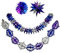 4PCs Christmas Ceiling Decorations, Foil Christmas Garland Decorations, Festive Wall Hanging Tinsel Decorations Indoor, New Year Xmas Decorations (Silver/Blue/Purple)