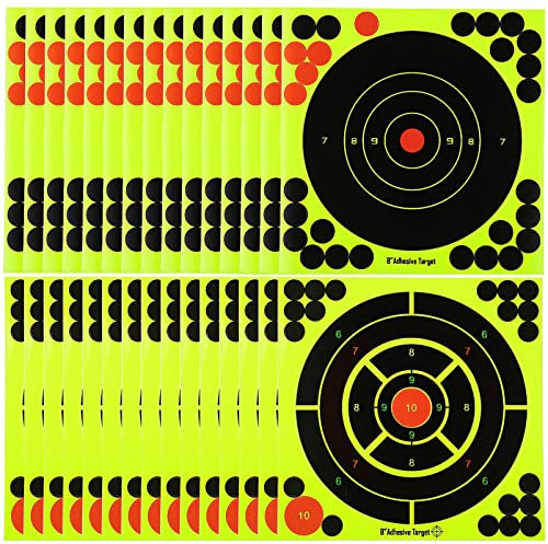 BESPORTBLE - Pack of 30 Shooting Discs Splatter, Bright Yellow Stick Splatter Self-Adhesive Targets for Darts Shooting Sports Exercises, 2 Patterns