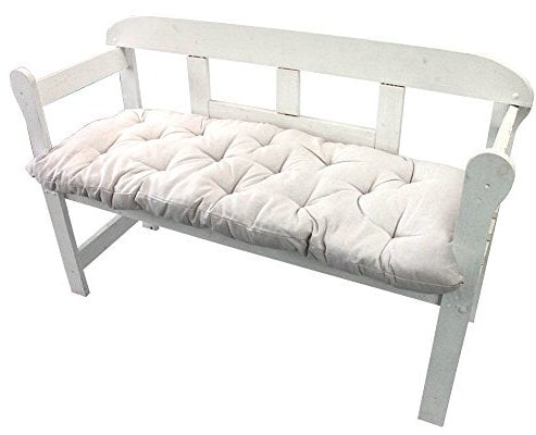 NYVI Bankauflage Ibiza 140x45 cm Weiß - Polsterauflage für Gartenbänke Gemütlich & Langlebig - Sitzauflagen für Bänke Outdoor & Indoor - Sitzkissen Auflage Bank Sitzbank
