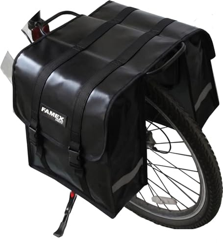 FAMEX RIDE® Double Pannier Bag Shopping Waterproof Bicycle Bicycle Cycle Bike Shopping Bag