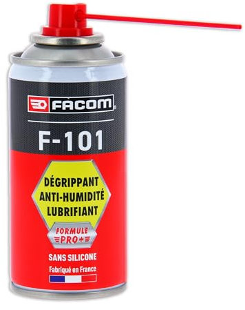 FACOM Dégrippant-Lubrifiant Anti-Humidité F-101, Formule Pro+, Diffuseur Multipositions, 125 ml