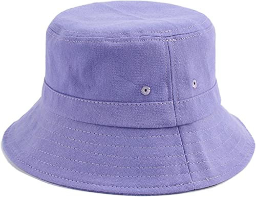 Yixda Cotton Bucket Hut Fischehut Unisex Sonnenhut Anglerhut Outdoor Sommerhut (Dunkle Lila)