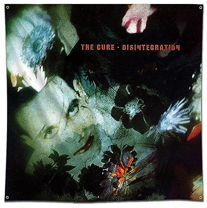 DecrPlus The Cure Disintegration Tapisserie-Flagge, Kunst, Musikalbum, Poster, Wandbehang, Banner, 90 x 91 cm, Schlafzimmer, Hintergrunddekoration