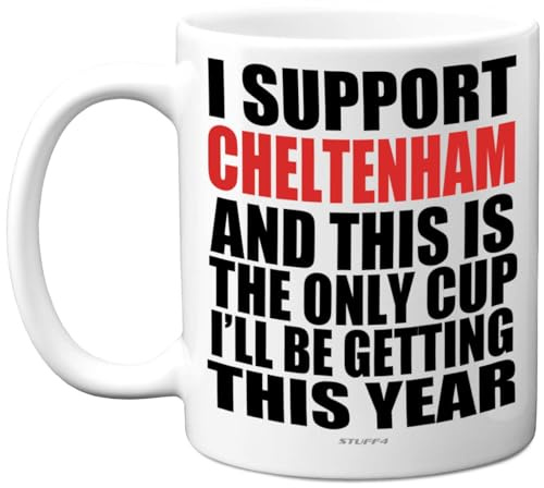 Lustige Fußball-Tasse, Geschenk für Cheltenham-Fans – Footy Only Tasse – Witz, Weihnachten, Geburtstag, Geschenk für Sohn, Vater, Bruder, Onkel, Kollegen, Freund, Cousin, 325 ml, Keramik