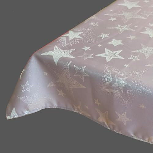 texpot Tischdecke 130 x 225 cm in Grau Weihnachten Advent Sterne 100% Polyester