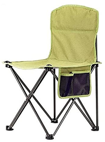 CULPRT Campingstuhl Strand Hochrücken Angelstuhl Outdoor Tragbarer Stuhl Freizeit Camping Mountainebank Mit Seitenbeutel, Camping -Klappstuhl/Grün