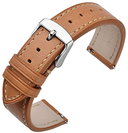 ANNEFIT Bracelet Montre 16mm 17mm 18mm 19mm 20mm 21mm 22mm, Bracelets de Remplacement Cuir à Libération Rapide pour Femme Homme