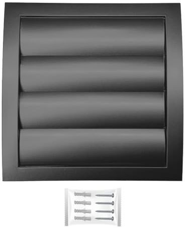 H&C VENT Anthracite Ventilation Gravity Grille 190mm with 125mm 5 inch Connector│ Air Vent Covers with Flaps and Insect Protection │ Extractor Cover for Duct Pipe, Wall, Window │ Inside and Outside