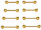 DMNQ 8 Stück Zungenpiercing Gold Nippelpiercing Gold Zungenpiercing Set,Brustwarzenpiercing Chirurgenstahl mit Außengewinde, Piercinghalter, für Zunge, Lippen, 12/14/16/18 mm