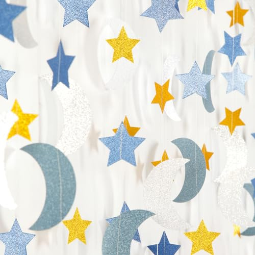 Party-Dekoration, Mondstern-Girlande, 1,8 m, glitzernder kleiner Stern, Banner, Eid Ramadan Mubarak, Dekoration, Geburtstag, Hochzeit, Babyparty, Dekoration Panduola