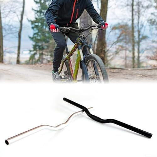 Jayruit Langlebiger und bequemer MTB-Lenker, zusammenklappbar, 25 x 4 mm Durchmesser, Aluminium-Legierung (schwarz, 520 mm), 0U79A910KINFK39KWH8108D4M