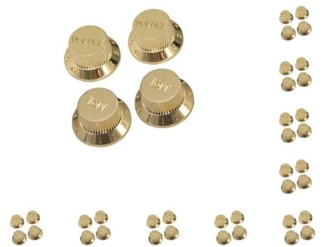 Potentiometer-Kappen für E-Gitarre, Lautstärkeregler, Saitenzubehör, Kunststoff, verschleißfeste Tontaste, Profi, Gold, 2T2 V, 10 Stück