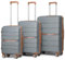 British Traveller Koffer Trolleys Set Hartschalenkoffer Reisekofferset 100% PP Handgepäck Rollkoffer mit 8 Spinnerräder Rollkoffer Reisekoffer TSA-Schloss Grau