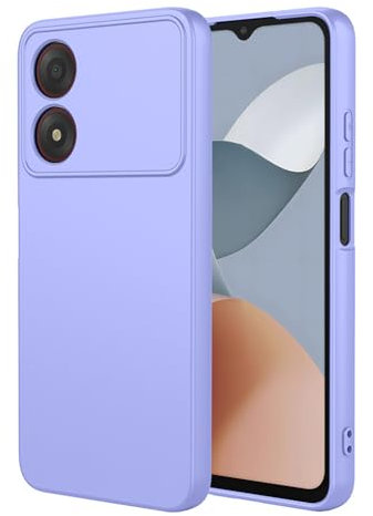 SEAHAI Cover per ZTE Blade A34, Custodia Ultra Sottile in Silicone Liquido Gel Morbida con Design Dell'airbag Antiurto, Elegante Matte TPU Bumper Case Cover - Viola
