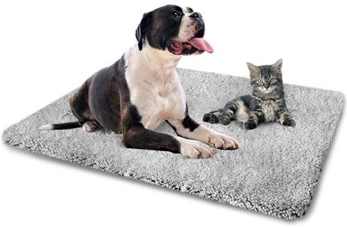 NWK Self Heating Pet Pad, Heated Cat Blanket, Thermal Dog Mat Cat Mat, Washable, Non-Slip Bottom for Sofa & Crate & Kennel & Car Seat (58cm X 88cm, Grey)