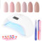 UV Lampe für Gelnägel 48w - LED Nagellampe inkl. 6 Nagellacke - Nageltrocknergerät für Nägel - UV-Lampen - Selber Machen und Zubehör - Nails Starter Set mit Licht, Nagelfeile und Separator (Nude)