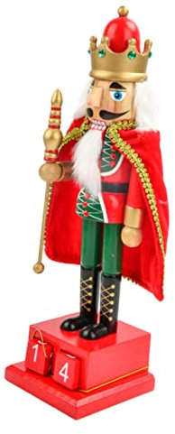BCOATH Wooden Nutcracker Soldier Ornament Christmas Countdown Calendar Decor for Xmas Party Supplies Desktop Xmas Nutcracker Ornament