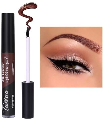 Peel Off Augenbrauen Gel, Augenbrauen Tattoo Brow Gel,Wasserfeste Semi-Permanent-Farbe für lang anhaltende Wirkung Multi-Fonction Transfer-Proof Tattoo Brow Tint,Einfache Brauenfärbung für vollere