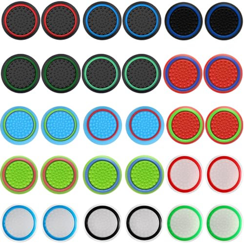 JEYORZY 30 Pezzi Tappi Pulsanti in Silicone Copertura di Protezione, Grip Joystick Cap Analogico, Joystick Aim Controller Accessori Cover Joystick per Gommini Joystick PS5 per PS3 per PS4 per XBOX