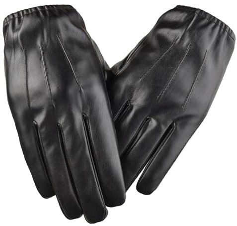 BDSHUNBF Herren Lederhandschuhe - Hochwertige Gefütterte Handschuhe für Kalte Wintertage, Schwarz