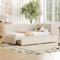 Dolamaní Schlafsofa Cord Beige 90 x 200 cm, Modernen Sofa mit Lattenrost und unterbett Stauraum Schubladen- mit Schlaffunktion -Cordstoff & Samtstoff