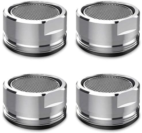 4 Pcs Water Saver Spout Filter Mesh Tap Head Faucet Aerator Replacement Parts Insert Nozzle Kitchen Bathroom Shower Sink Basi 24mm Tool Regulator Flow Silver